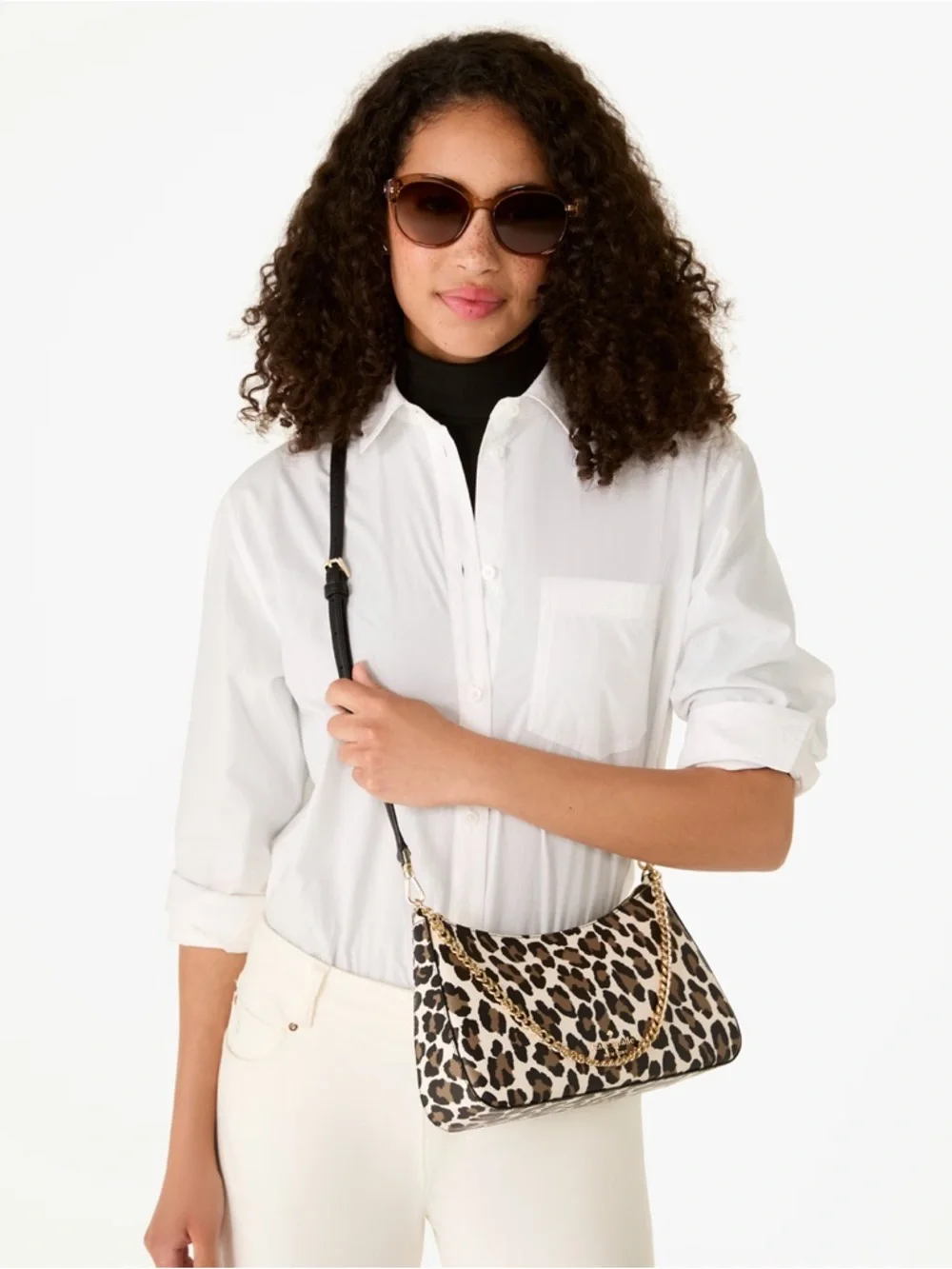 Kate Spade Madison Spotted Leopard Print Convertible Crossbody Bag - Picture 3 of 7